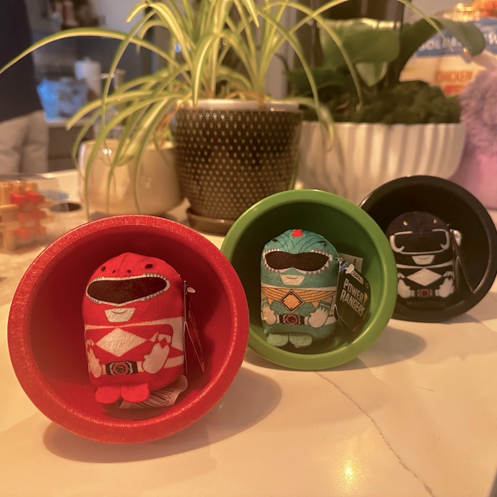 Power Rangers - Mini Pod Pals set of Black, Red and Green Rangers